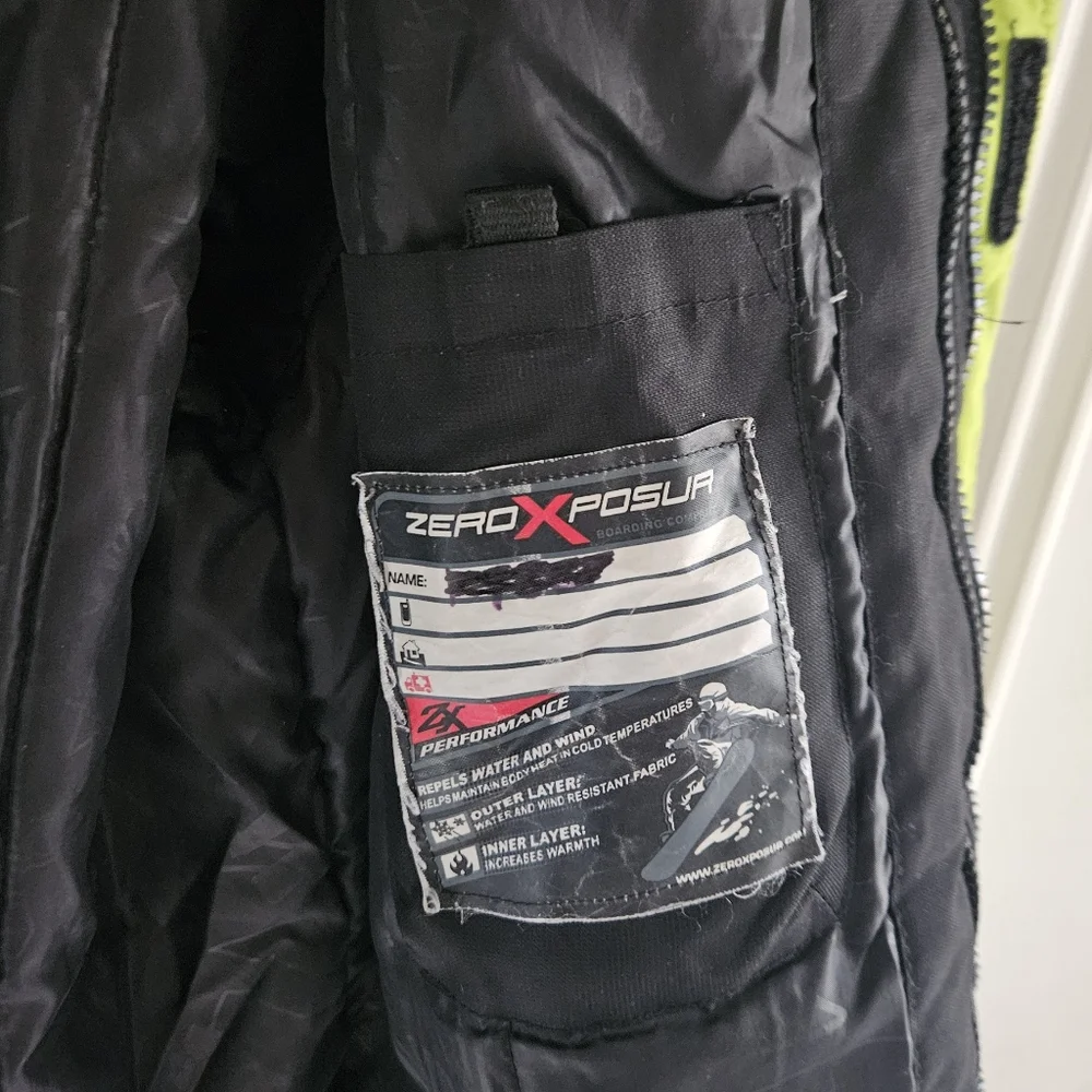Kids Black and Neon Yellow Winter Jacket - Snowboard, Ski, Puffer, Cold Weather